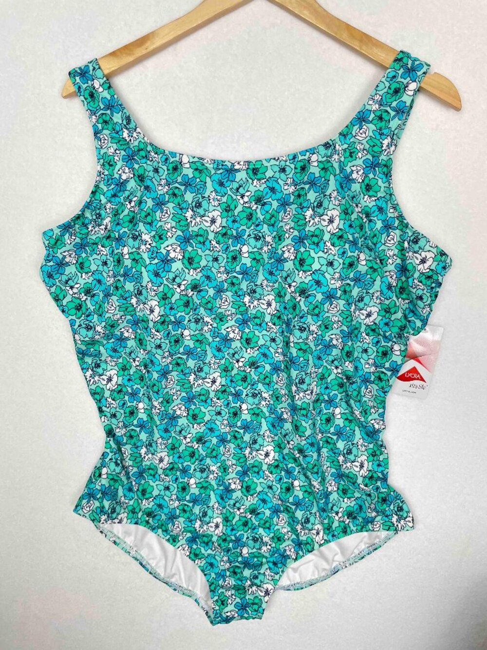 Lands End NWT Low Leg Floral One Piece Swim Womens Size 22W